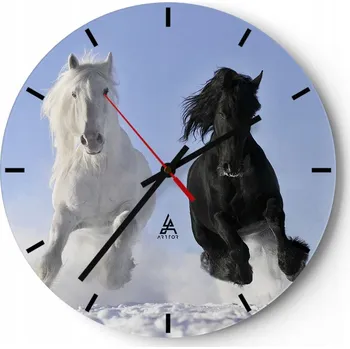 Hodiny Nástěnné hodiny do kuchyně 30x30 Zvířata Skleněné hodiny do obýváku Tiché