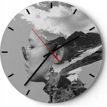 Hodiny Nástěnné hodiny do kuchyně 30x30 Abstrakce Skleněné hodiny do obýváku Tiché