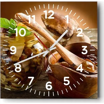 Hodiny Nástěnné hodiny do obýváku 40x40 Gastronomie Bezhlučné hodiny na skle Tiché