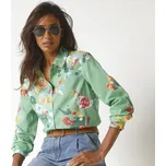 Košile s potiskem květů zelená/vícebarevná 42