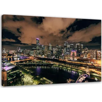 Obraz MĚSTO V NOCI OBRAZ NA PLÁTNĚ DO OBÝVÁKU 90x60