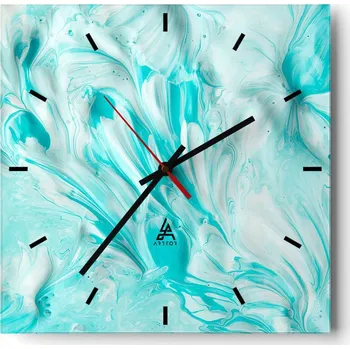 Hodiny Velké nástěnné hodiny 40x40 Abstrakce Skleněné tiché hodiny