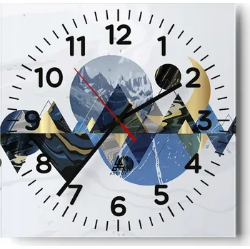 Hodiny Nástěnné hodiny do obýváku 40x40 Abstrakce Tiché hodiny Skleněné hodiny Bez hlučnosti