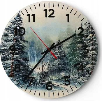 Hodiny Kuchyňské nástěnné hodiny 30x30 Krajina Moderní Skleněné hodiny do obýváku Tiché