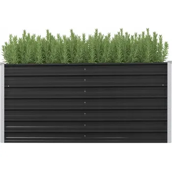 Květináč VidaXL šedý kovový Květináč 1 cm x 160 x 77 cm