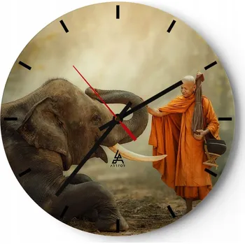 Hodiny Nástěnné hodiny do kuchyně 30x30 Asie Skleněné hodiny do obýváku Loft Tiché