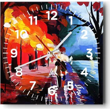 Hodiny Nástěnné hodiny do obýváku 40x40 Abstrakce Tiché hodiny Skleněné hodiny Bez hlučnosti