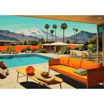 Plakát Plakát Bazén Někde v Kalifornii bez rámu 29,7 x 21 cm