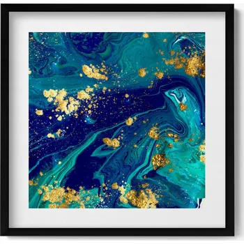 Obraz Dekorativní obraz v černém rámu na zeď do obýváku kuchyně Abstrakce 50x50 cm