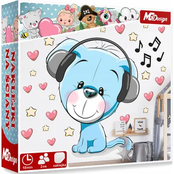 Samolepící dekorace XL VELKÁ Samolepka na stěnu PEJSEK SRDCE 57x57