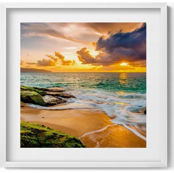 Obraz Dekorativní nástěnný obraz do pokoje Pláž při západu slunce 50x50 cm