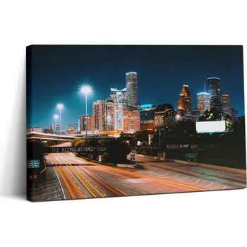 Obraz Obraz Na Plátně Klasický obraz na plátně do ložnice Město v noci Houston 30x20 cm