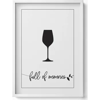 Obraz Bílý rámeček s obrázkem Nápis do kuchyně a jídelny full of memories 50x70 cm