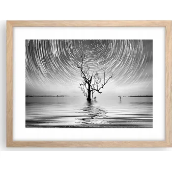 Obraz Obraz plakát v rámu světlý dub do obýváku 40x30 abstrakce foto na zeď