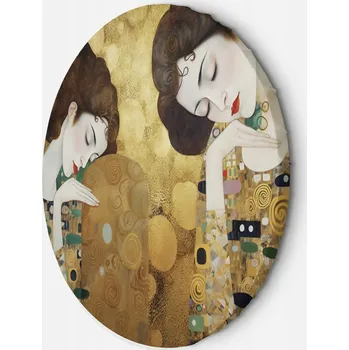 Obraz OBRAZ KULATÝ - Portrét ženy ve zlatě - G. Klimt DO LOŽNICE 60x60