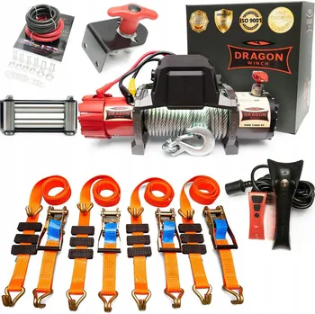 lanový naviják Elektrický naviják 12V s ocelovým lanem automobilová