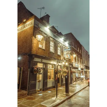 Obraz Plakát Pub King Arms v Greenwichi bez rámu 61 x 90,5 cm