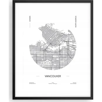 Obraz Foto obraz, plakát na zeď v černém rámu 40x50 mapa, plakáty do obýváku