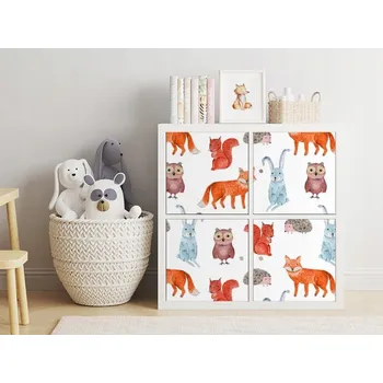 Fototapeta Samolepka IKEA KALLAX Lesní zvířátka