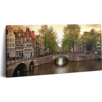 Obraz Fotoobraz na plátně do kuchyně Krásné Amsterdamské kanály ve městě