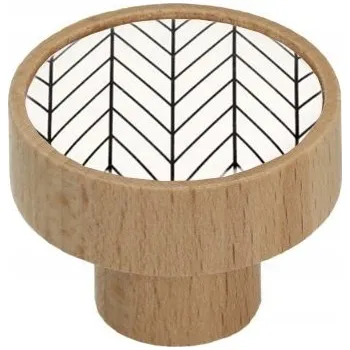 Nábytkové kování Dřevěná úchytka/knopka GAMET buková GD08 V22 stromečkový vzor