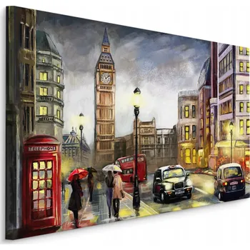 Obraz Obraz do Kanceláře Ulice Londýna BIG BEN Auta 100x70