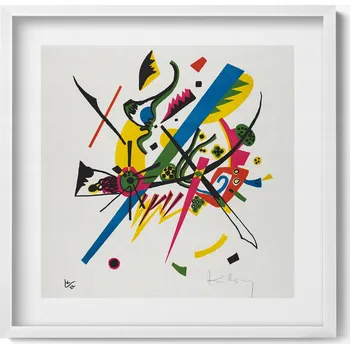 Obraz Závěsný obraz rámeček bílé barvy Malé světy 1 Vasilij Kandinskij 50x50 cm