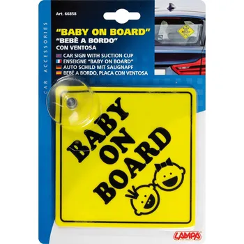 Samolepicí dekorace na vozidlo ZNAČKA BABY ON BOARD PŘÍSAVKA DÍTĚ V AUTĚ