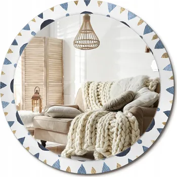 Zrcadlo Zrcadlo s potiskem do koupelny, ložnice, obývacího pokoje, měsíční mandala, 90 cm