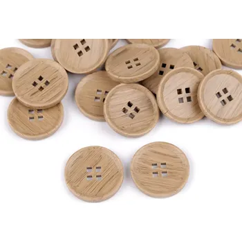 Galanterie Knoflík imitace dřeva 28mm béžový (Knoflík plastový 28mm)