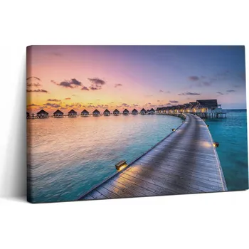 Obraz Plátěný obraz Canvas Klasický Do posilovny Západ slunce Maledivy 30x20 cm