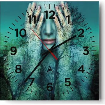 Hodiny Nástěnné hodiny do obýváku 40x40 Abstrakce Tiché hodiny Skleněné hodiny Bez hlučnosti