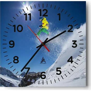 Hodiny Nástěnné hodiny do obýváku 40x40 Sport Bezhlučné hodiny na skle Stylové Tiché