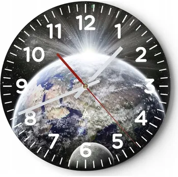 Hodiny Nástěnné hodiny do obýváku 40x40 Astronomie Kulatý Skleněné hodiny Loft Tiché