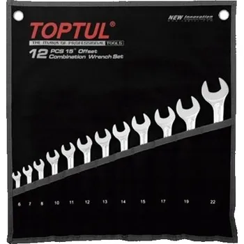 Klíč SADA OČKOPLOCHÝCH KLÍČŮ 12 ks 6-22 mm Hi-Performance TOPTUL GPAX1202