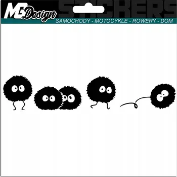 Samolepicí dekorace na vozidlo NÁLEPKA na auto chlupaté KOULE potvůrky MONSTER 24,5x5