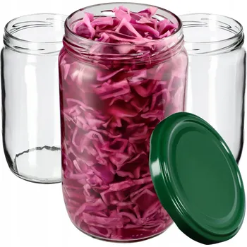 Sklenice 24x SKLENĚNÁ ZAVAŘOVACÍ SKLENICE 720ml NA ZAVAŘENINY ŠROUBOVACÍ VÍČKA FI82