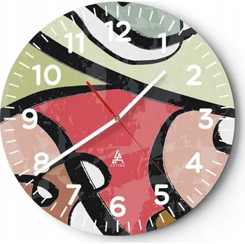 Hodiny Kuchyňské nástěnné hodiny 30x30 Abstrakce Moderní skleněné hodiny Tiché