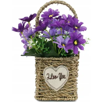 umělá květina UMĚLÉ KVĚTY V KOŠÍČKU 24cm DEKORATIVNÍ KVÍTKY