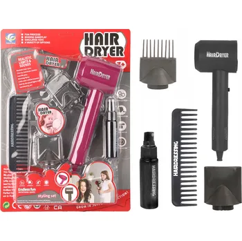 Hračka pro nejmenší Fén na vlasy pro děti na baterie DIFUZÉR a 2 nástavce