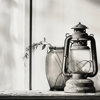 Plakát Plakát Lampa ve stínech bez rámu 40 x 40 cm