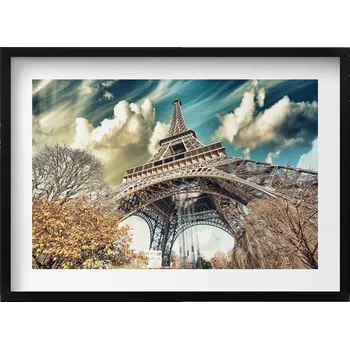 Obraz Dekorace obraz v rámu na zeď Nádherný výhled na Eiffelovu věž 70x50 cm