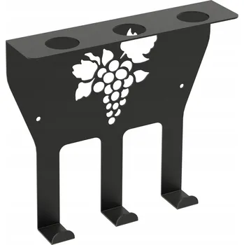 Stojan na víno Stojan na víno regál police kovový na 3 lahve černý LOFT