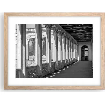 Obraz Obraz plakát v rámu světlý dub do obýváku 40x30 sloupy foto na zeď