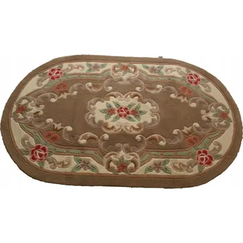 Koberec Vlněný koberec Aubusson 90x150 cm hnědý ovál