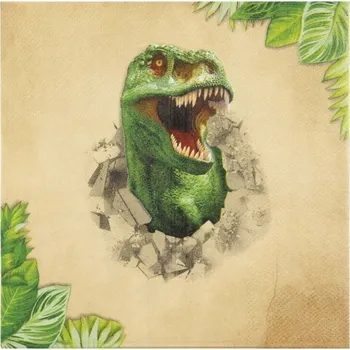 Papírový ubrousek Narozeninové ubrousky s dinosaurem 33x33 cm 12 ks PAPÍROVÉ