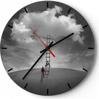 Hodiny Nástěnné hodiny do kuchyně 30x30 Abstrakce Skleněné hodiny do obýváku Tiché