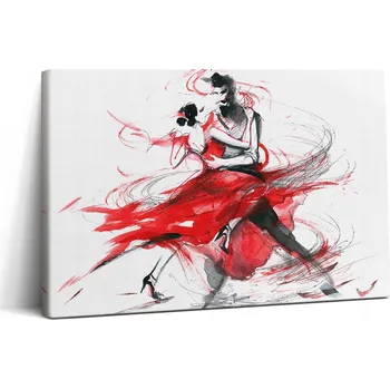 Obraz Plátěný obraz Canvas Rychlá montáž Do jídelny Abstrakce Tančícího páru