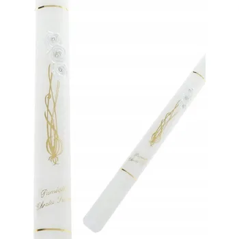 Svíčka Na křtiny svíčka pro dívku s bílými růžemi na křtiny svíčka