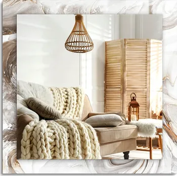 Zrcadlo Závěsné dekorativní Zrcadlo s potiskem Abstraktní mramorový vzor 60x60 cm